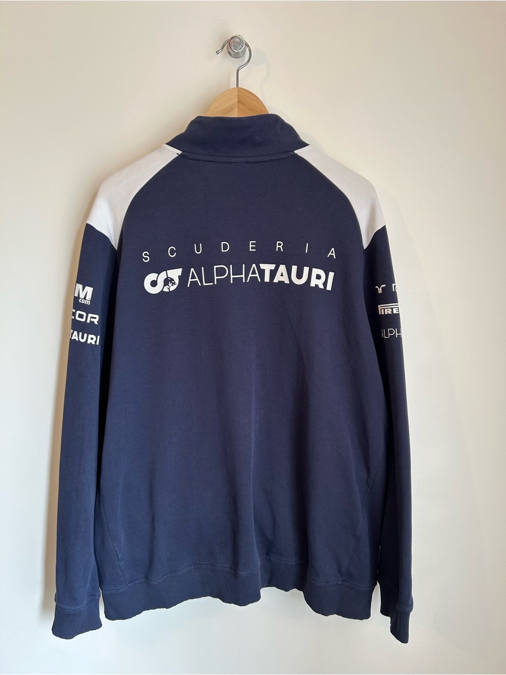 Scuderia AlphaTauri Honda F1 Team Track Jacket Outerwear Navy White Men's XL - Picture 2 of 16